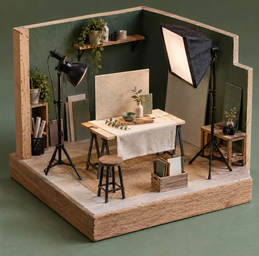 Illustration of photography businesses equipment and workspace