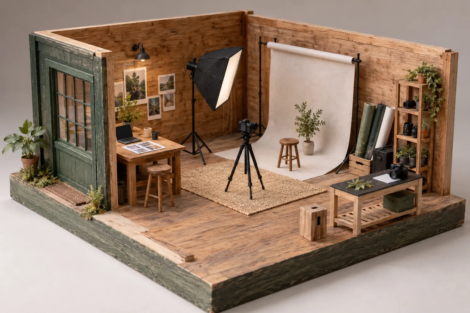 Illustration of photography businesses and their working space